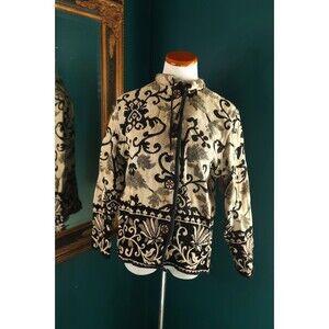 Vintage 90s Flashback Button Tapestry Jacket Floral  Cottagecore Cozy Cabin M